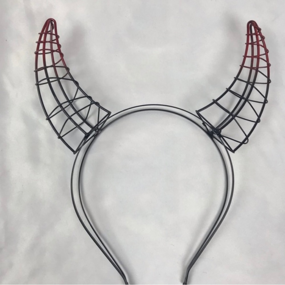Halloween Black/Red Wire Devil HORNS SIMPLE COSTUME HAIR HEADBAND